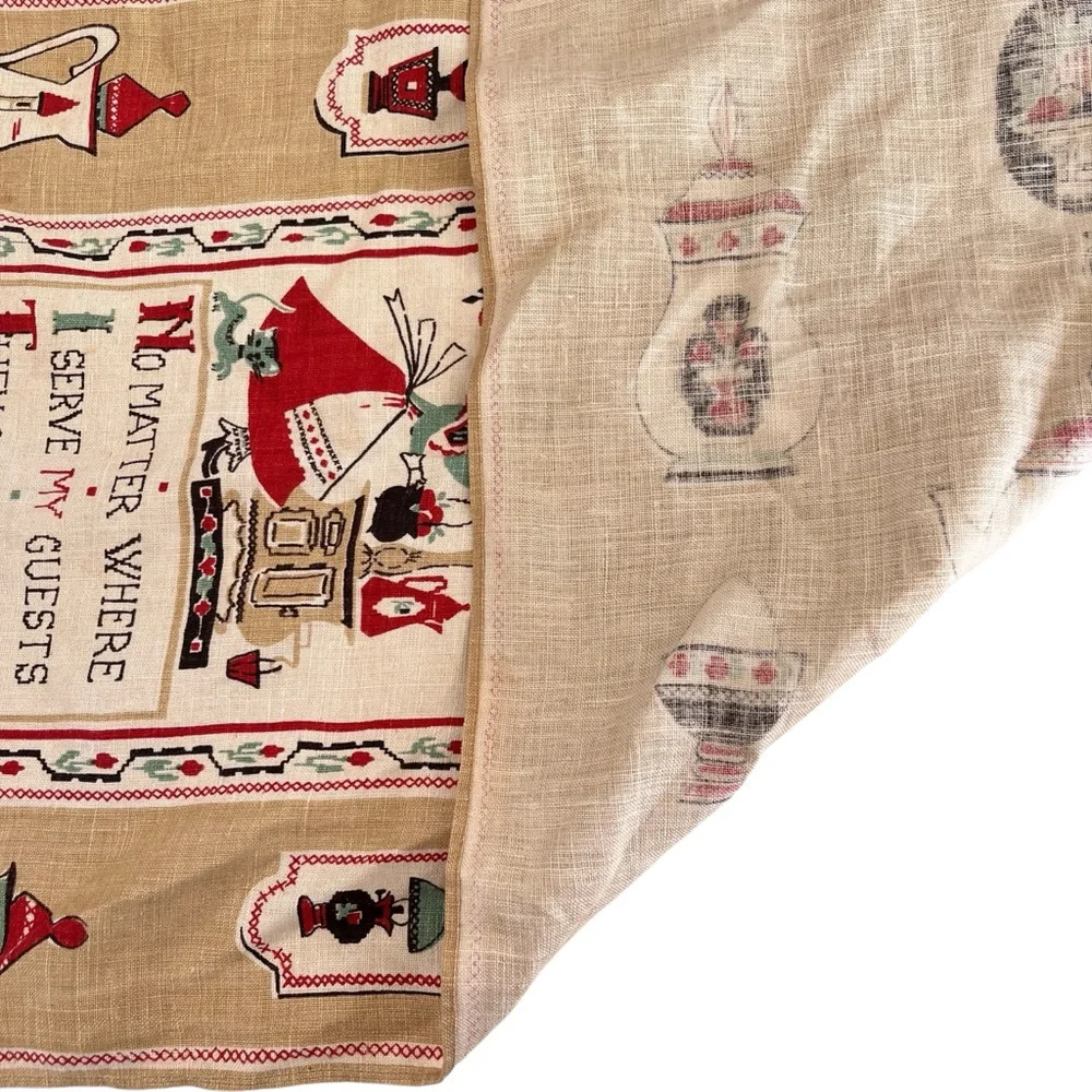 Vintage Fallani & Cohn Linen Tea Towel Grandma Kitchen Cottagecore